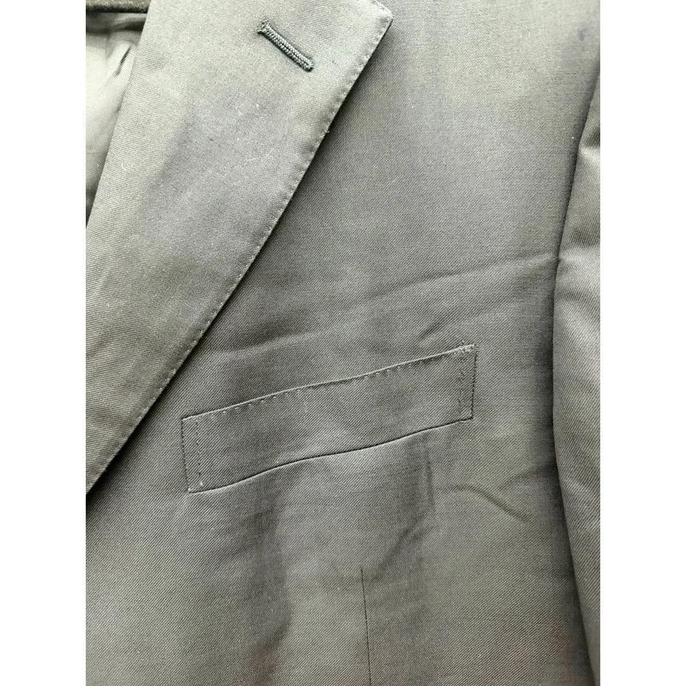 Ermenegildo Zegna Single-Breast Tailored Suit Blazer Jacket Black Mens Size 52R